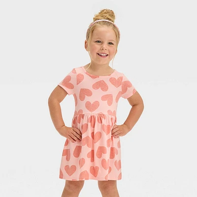 Toddler Girl Heart Short Sleeve Dre