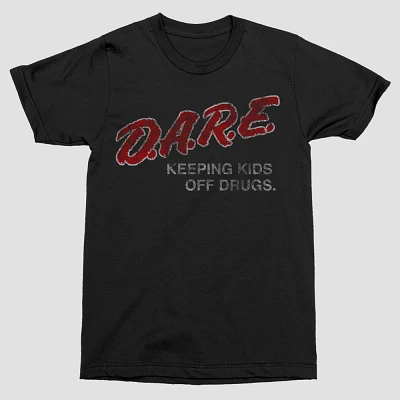 Mens D.A.R.E. hort leeve Graphic T-hirt - Black