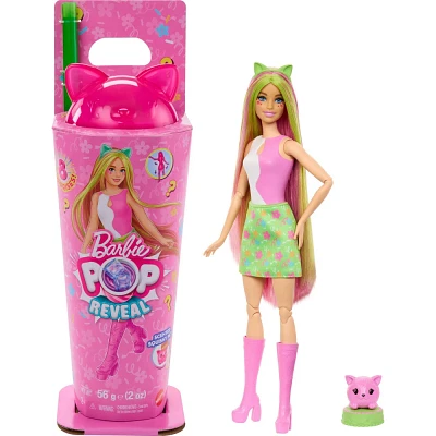 Barbie Pop Reveal Shakes Series 12 Doll and Accessories Set, Scented Cute Kitten Fashion Doll