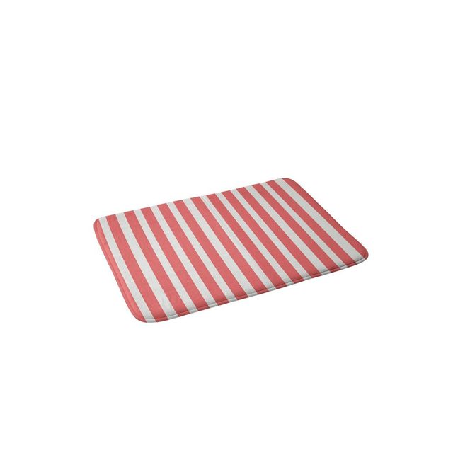 June Journal Calming Ocean Waves Memory Foam Bath Rug Red - Deny Designs