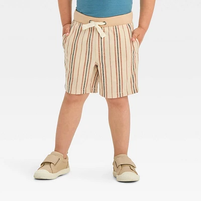 Toddler Boys Striped Chambray Pull-On Above Knee Shorts