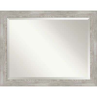 46 x 36 Dove Framed Wall Mirror Graywash - Amanti Art: Modern Beveled Glass, Polystyrene Frame, Wall Mount