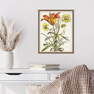 Amanti Art 16x20 Dutch Florals V Framed Canvas Wall Art Print