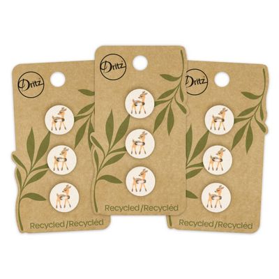 Dritz 15mm Recycled Cotton Deer Buttons Natural