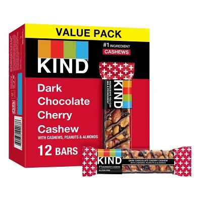 KIND Bars Dark Cherry Cashew Gluten Free Snacks - 12ct