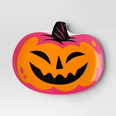 8.3 Halloween Melamine Figural Pumpkin Appetizer Plate - Hyde & EEK! Boutique: BPA-Free, Dishwasher-Safe, Fall Decor