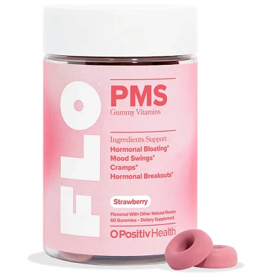 O Positiv FLO PMS Gummy Vitamins for Women with PMS & Menstrual Symptom Relief, Hormonal Bloating & Cramps Support - 60ct