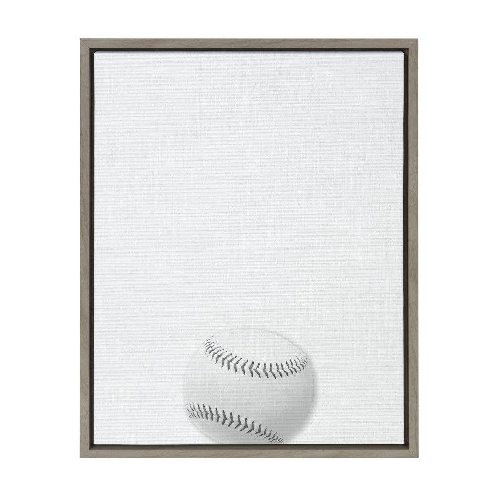 DesignOvation Sylvie Vintage Baseball Framed Canvas by Shawn St. Peter