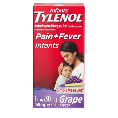 Infants Tylenol Pain Reliever and Fever Reducer Liquid Drops - Acetaminophen - Grape