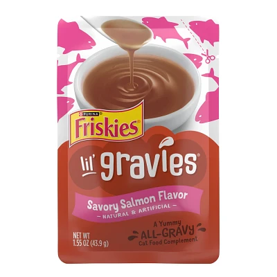 Friskies Gravies Lickable Savory Salmon Flavor Wet Cat Food - 1.55oz/16ct