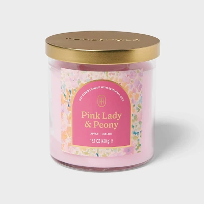 2-Wick Glass Jar Candle with Lid Pink Lady and Peony 15.1oz - Threshold