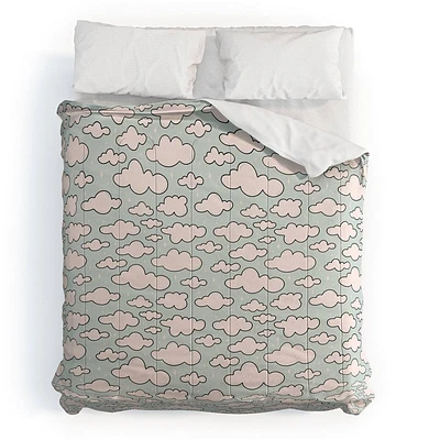 Deny Designs King Doodle By Meg Cloud Print Comforter and Sham Set