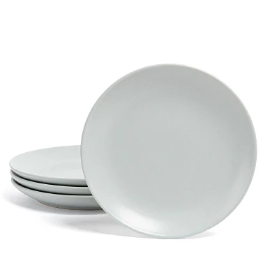 over&back Set of 4 6.3 Coupe Hand-Finished Stoneware Appetizer Plates Semi-Matte : Microwave & Dishwasher Safe