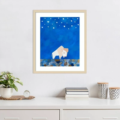 Amanti Art Bison Beneath The Stars I by Casey Craig Wood Framed Wall Art Print