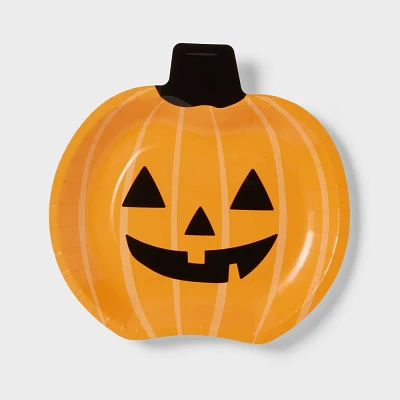 Halloween 10ct Pumpkin Shaped Dinner Plates