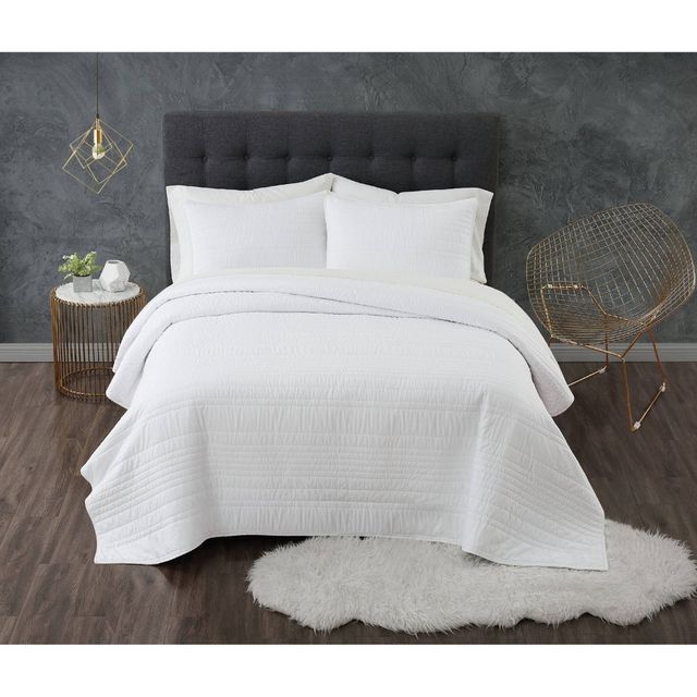 Twin/Twin XL 2pc Antimicrobial Quilt Set White - Truly Calm