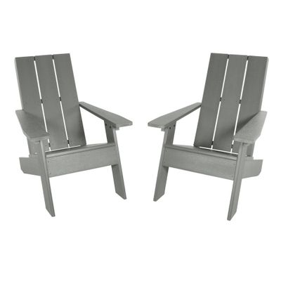 Italica 2pk Modern Adirondack Chairs - Coastal Teak - highwood