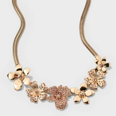 Statement Necklace with Flowers