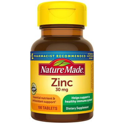Nature Made Zinc 30mg Dietary Supplement Tablets for Antioxidant and Immune Support - 100ct