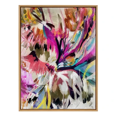 Kate & Laurel All Things Decor 28x38 Sylvie Amaze Framed Canvas Wall Art Natural Abstract Colorful: Inkheart Design Artwork