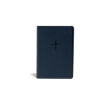 KJV Everyday Study Bible, Navy Cross Leathertouch - by Holman Bible Publishers (Leather Bound)