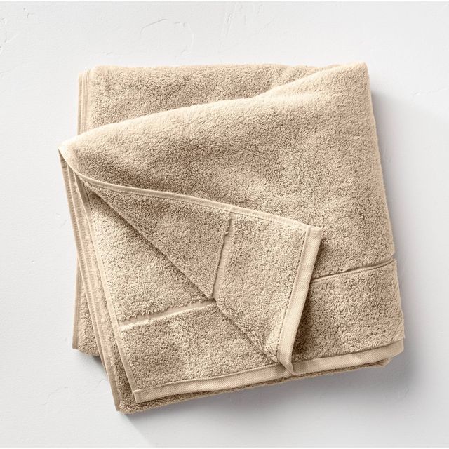 Modal Bath Towel Sand - Casaluna: Heavyweight Cotton-Modal Blend, Fade-Resistant, Low Lint, 56x30