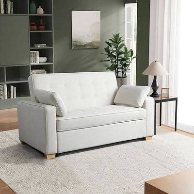 Serta Full Andrea Convertible Loveseat : Multi-Functional Sleeper, Pull-Out Bed, Compact Design