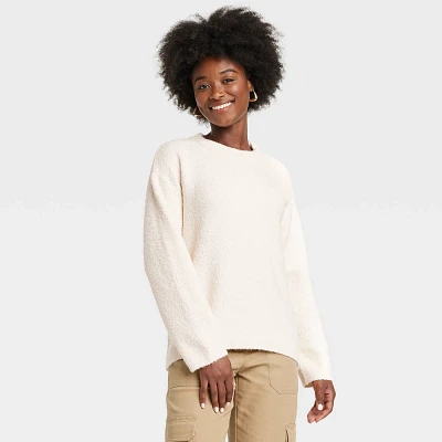 Women Overized Crewneck Pullover Sweater