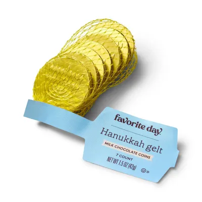 Hanukkah Gelt Chocolate Coins - 1.5oz/7ct - Favorite Day