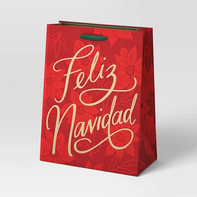 Feliz Navidad Large Cub Christmas Gift Bag Red - Wondershop