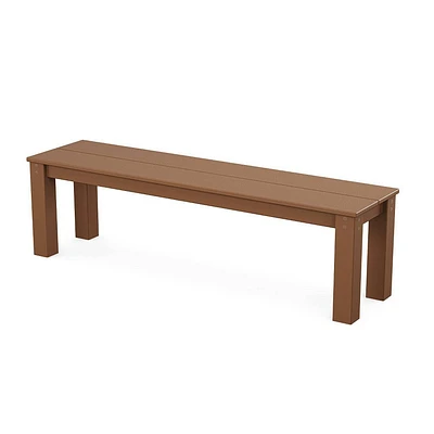 POLYWOOD Parsons Outdoor Patio Dining Bench Teak