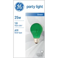 GE 25W Incandescent Party Light Green