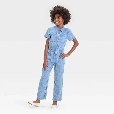 Girls Short Sleeve Utility Jumpsuit