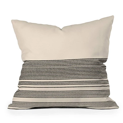 18x18 Deny Designs Kierkegaard Design Studio Organic Stripes Square Outdoor Throw Pillow Black/Cream