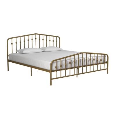 King Bushwick Metal Bed Gold - Novogratz