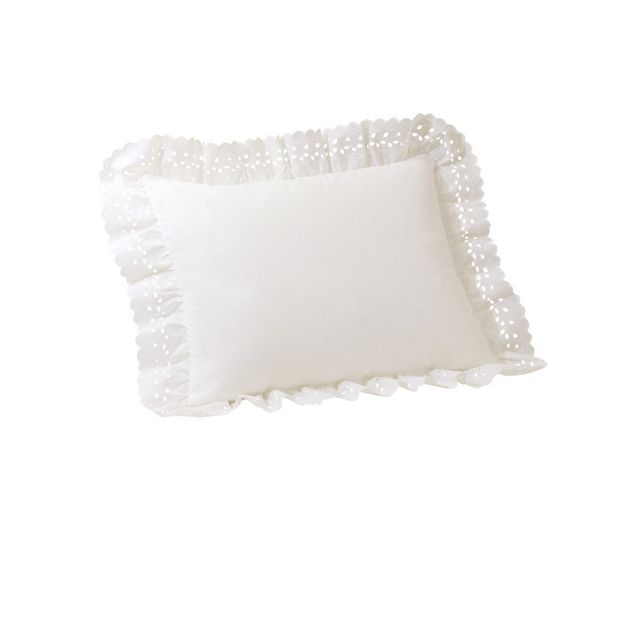 Eyelet Euro Sham - White (Euro): Levinsohn Cotton Pillow Cover, Machine Washable, 150 Thread Count