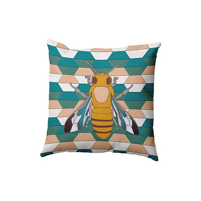 e by design 16x16 Bee and Comb Square Throw Pillow: Animal Magnetism, Indoor Polyester Fiber Fill