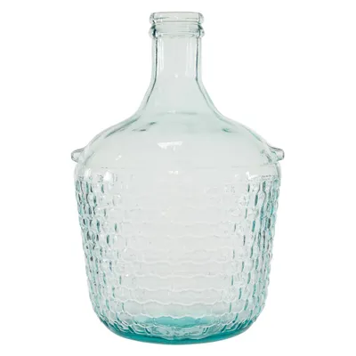 17 x 10 Recycled Glass Vase with Bubble Texture Blue - Olivia & May