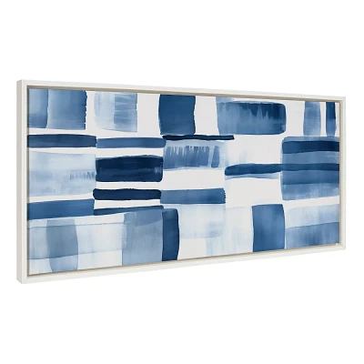 Kate & Laurel All Things Decor 18x40 Sylvie Coastal Abstract Framed Canvas by Amy Lighthall White