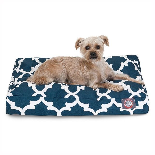 Majestic Pet Rectangle Dog Bed - Navy Trellis - Small - S