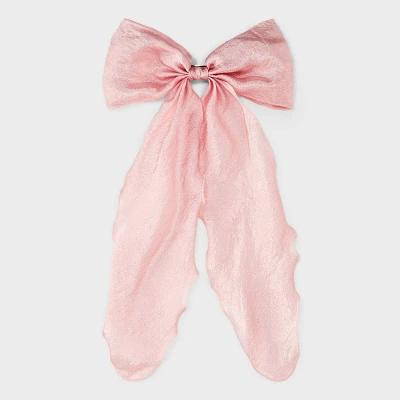 Satin Textured Bow Hair Barrette - A New Day