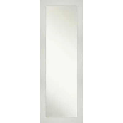 19 x 53 Non-Beveled Mosaic White Full Length on The Door Mirror - Amanti Art