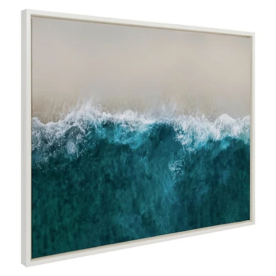 Kate & Laurel All Things Decor  Sylvie Waves Crashing on The Beach Wall Art by The Creative Bunch Studio White: