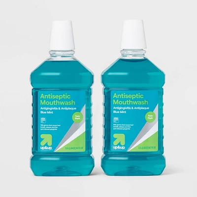 Antiseptic Blue Mint Mouthwash - 50.7 fl oz/2pk - up&up