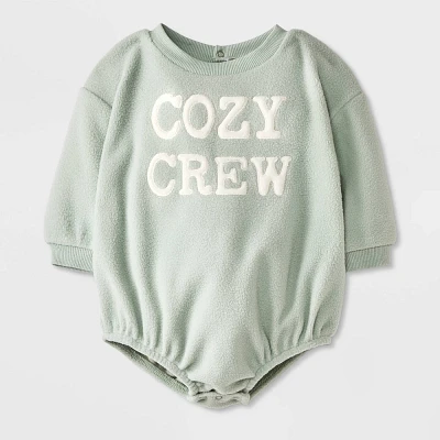 Grayson Mini Baby Cozy Crew Sweatshirt Bubble Romper