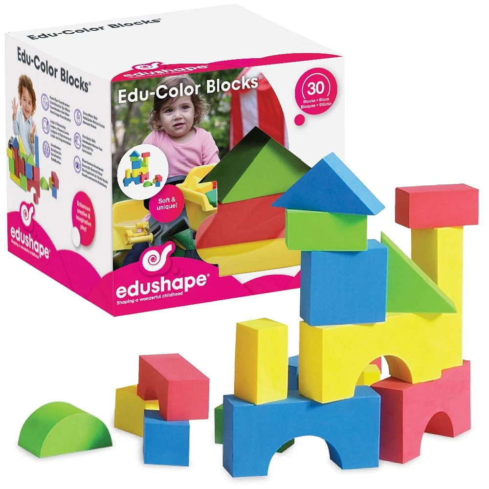 Edushape Edu-Color - 30 pc Firm Foam Blocks