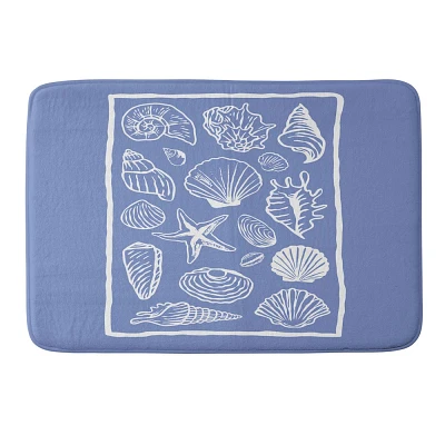 Deny Designs April Lane Art Seashells Memory Foam Bath Mat Blue