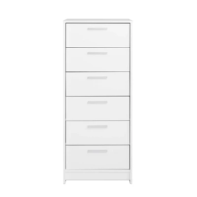 Prepac Studio 50 Tall Essentials 6 Drawer Dresser White