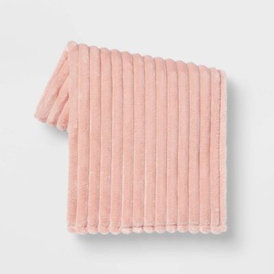 Ribbed Plush Throw Blanket - Room Essentials: Sensory Friendly