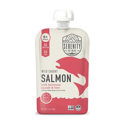 Serenity Kids Wild Caught Salmon with Organic Butternut Squash & Beet Baby Food Pouch - 3.5oz